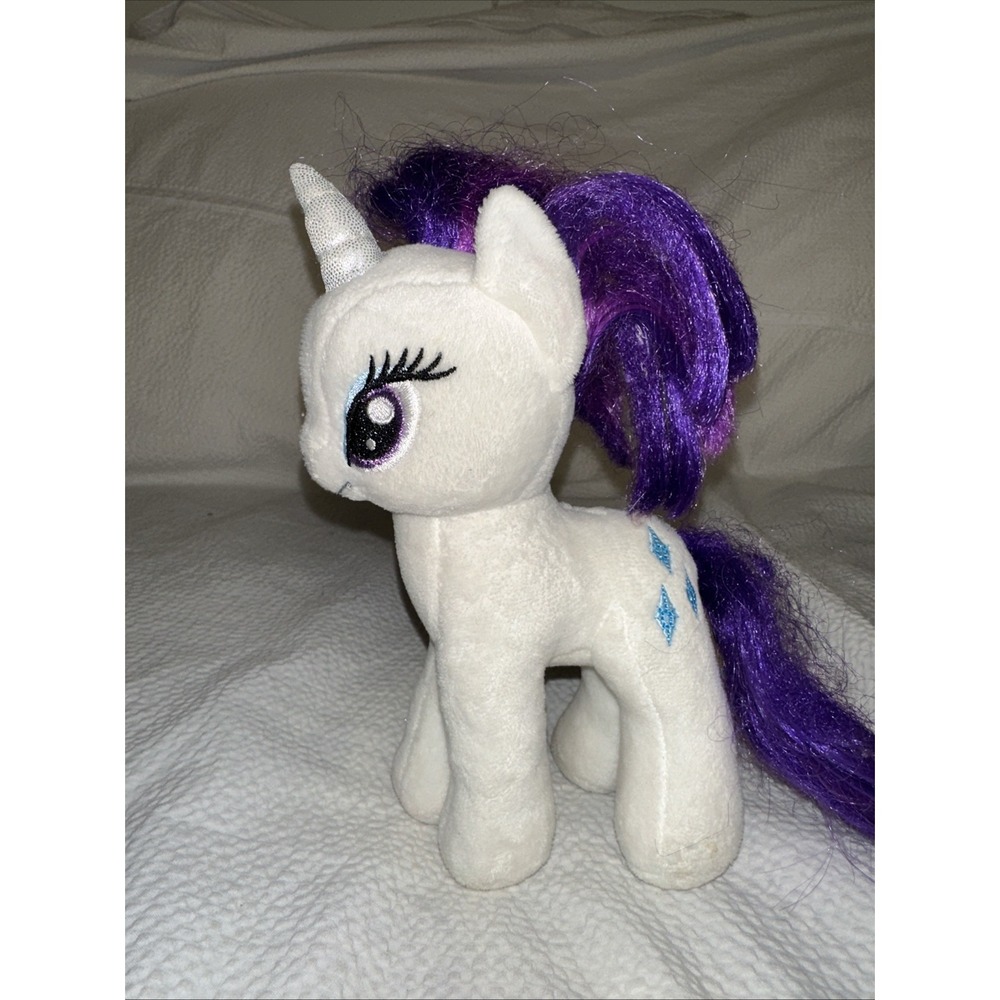 TY My Little Pony Sparkle Rarity 7" Plush Unicorn White Purple Stuffed Toy MLP